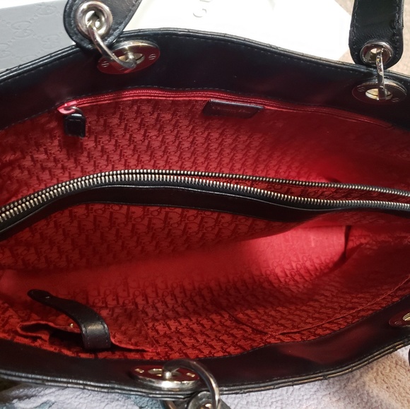 Auth Lady Dior  Canage lamb leather Medium tote - Picture 3 of 8